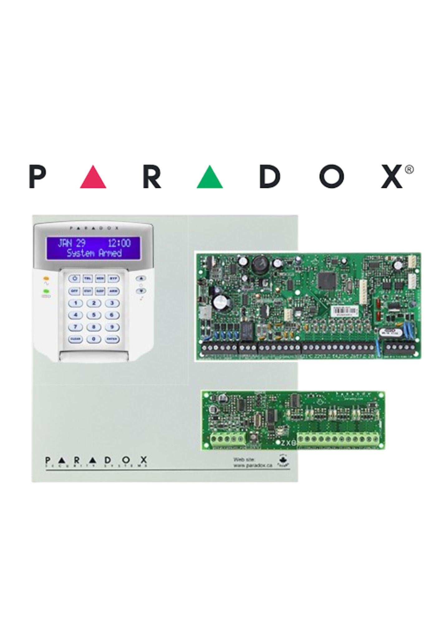 PARADOX SPECTRA SP6000 PANEL, K32 LCD KEYPAD, 1 X METAL BOX, UPGRADE EXPANSION 16 ZONE KIT