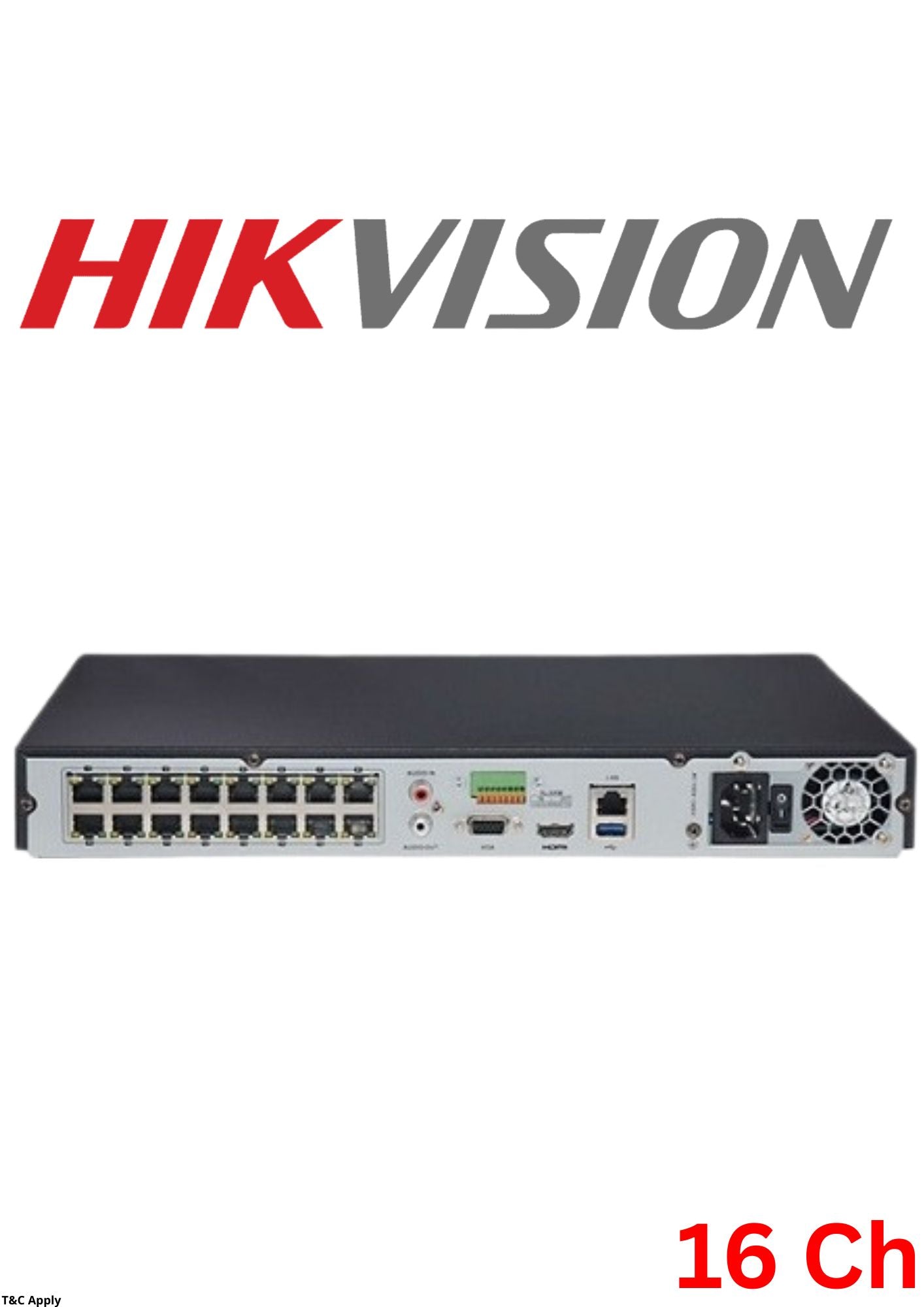 Hikvision NVR 16CH 4K 160Mbps with 16 PoE Alarm I/Os