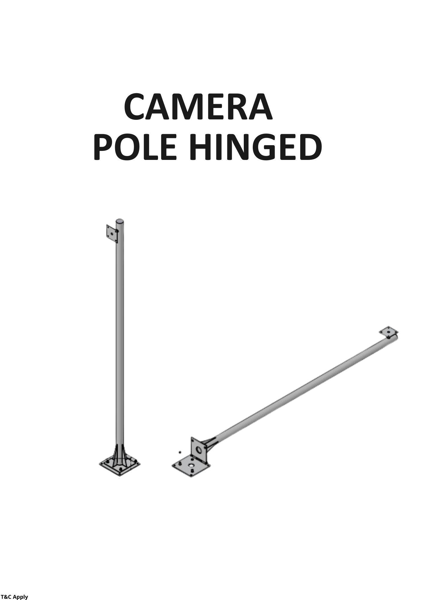 5m Budget Pole - Hinged C/W 1 X Cam Plate, Bolt Cage