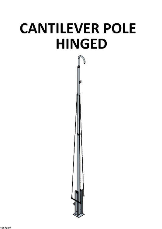 10m Cantilever Poles - Winched & Candy Stick For PTZ, 2 x Cam Plate, Bolt Cage, Cable Stays