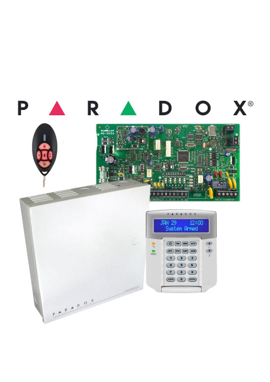 PARADOX MG5050 UPGRADE KIT K32 LCD KEYPAD, 1 X METAL BOX & 1 X REM2 REMOTE
