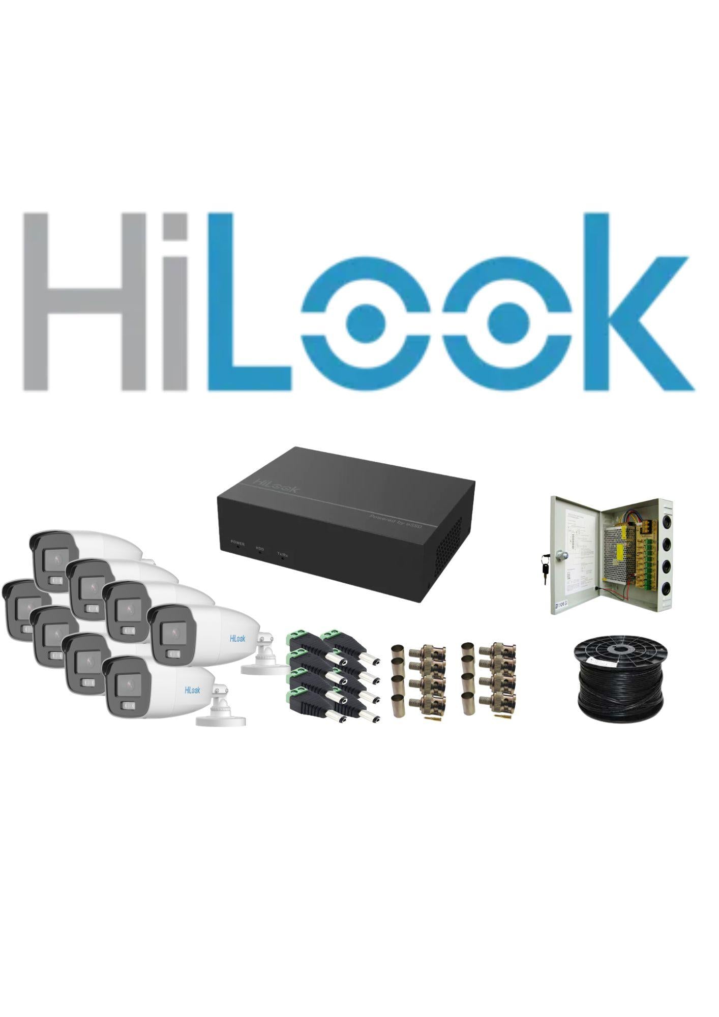HiLook 2MP Dual Smart-Hybrid Light 8ch Turbo HD kit - DVR - 8 x HD1080P Hybrid Light Camera - 20M Night vision