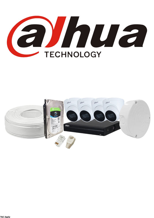Dahua 4 Channel IP CCTV Kit Dome