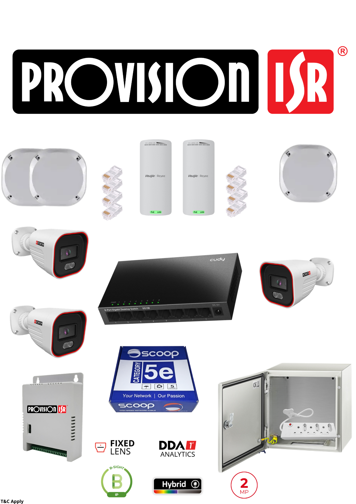 Provision-ISR stand-alone outdoor camera kit 3 with Human Detection