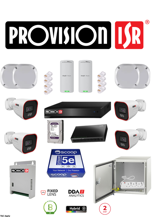 Provision-ISR stand-alone outdoor camera kit 4 with Human Detection