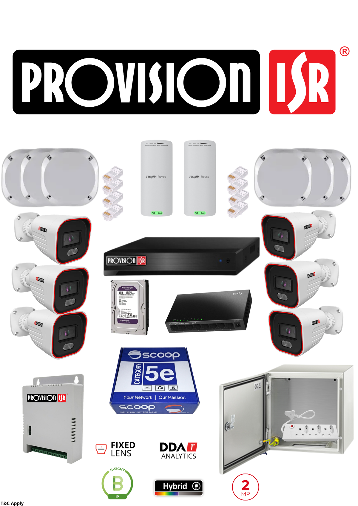 Provision-ISR stand-alone outdoor camera kit 6 with Human Detection
