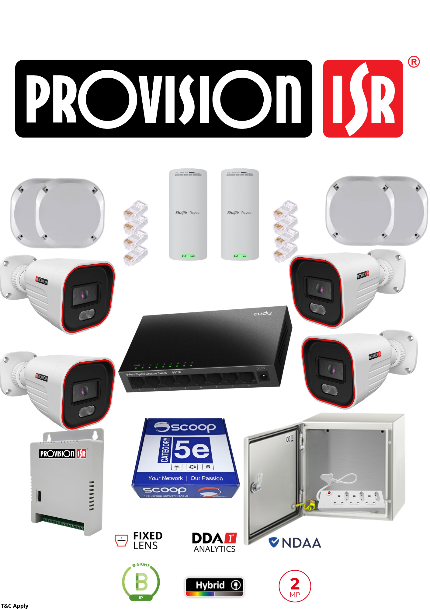Provision-ISR stand-alone outdoor camera kit 4 with Human Detection