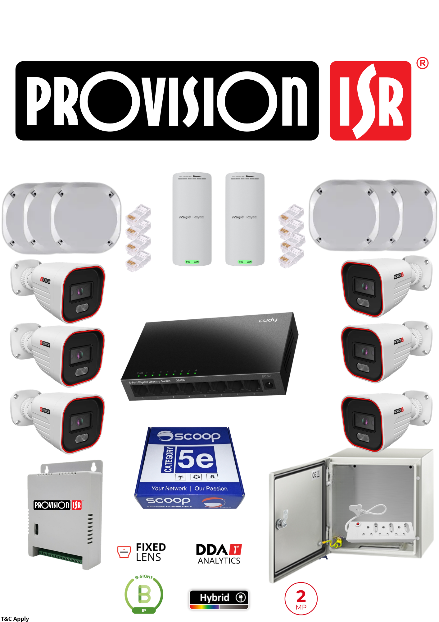 Provision-ISR stand-alone outdoor camera kit 6 with Human Detection