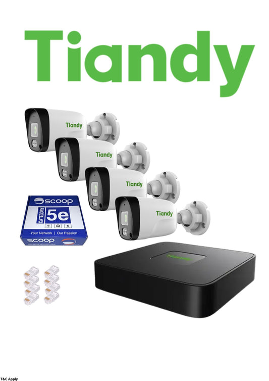 Tiandy 4 Bullet Camera IP Kit
